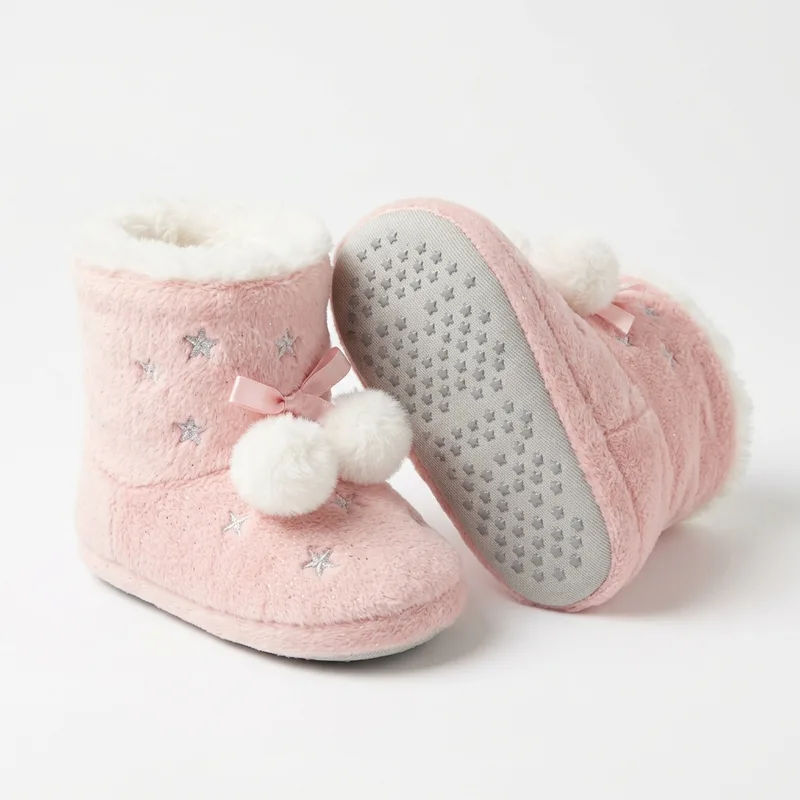 Bota Pantufa Estrelinha Rosa