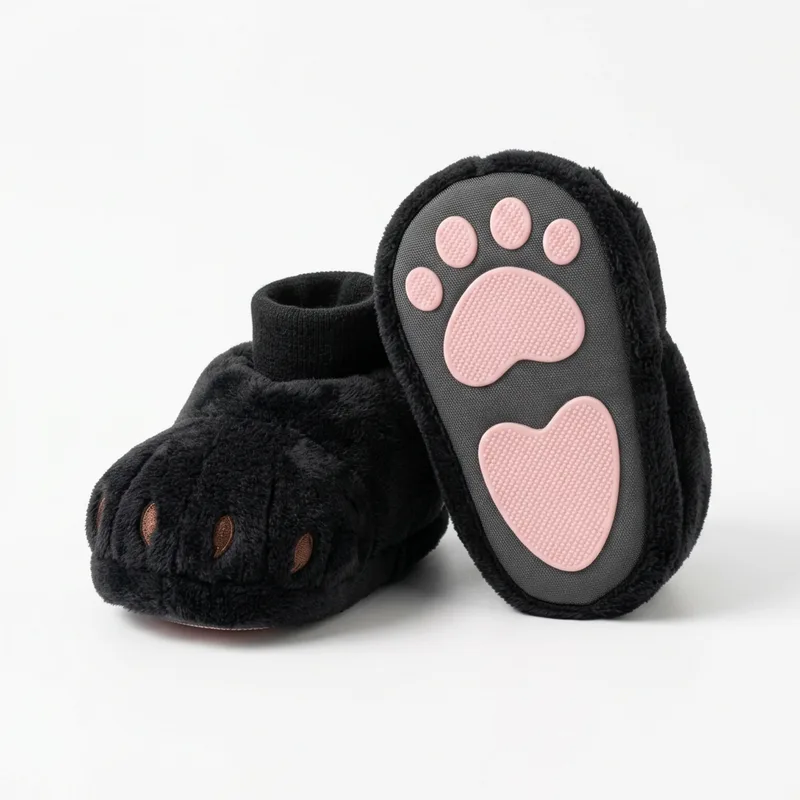 Pantufa Patinha de Gatinho Preta